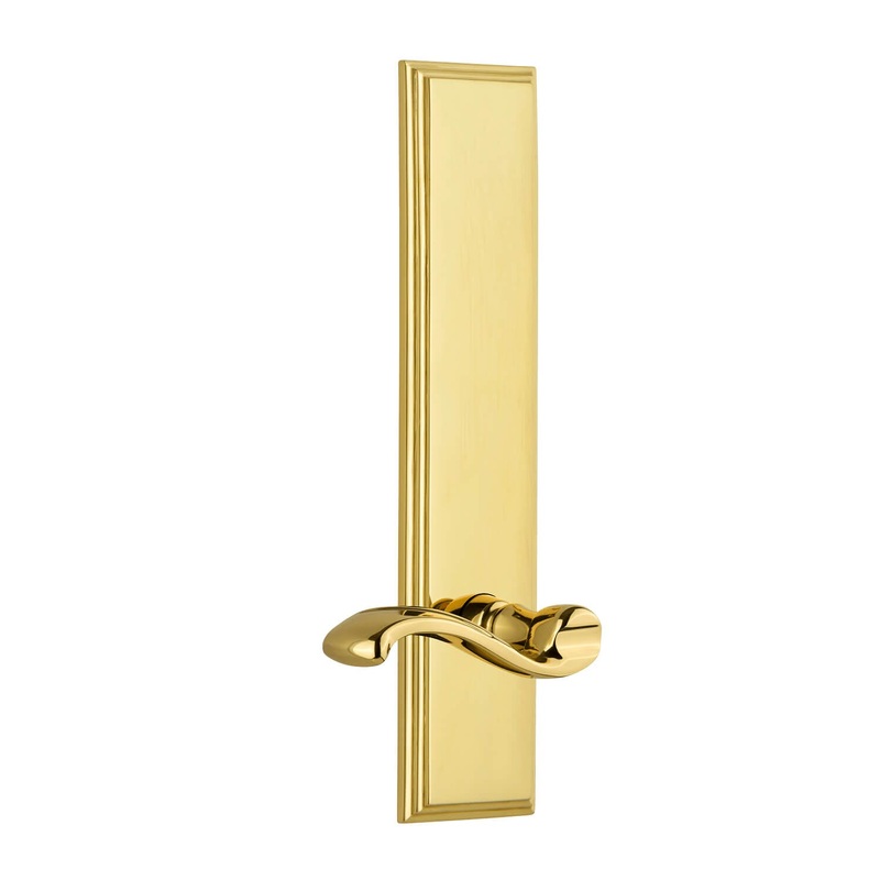 Carr Tall Plate with Portofino Lever in Lifetime Brass