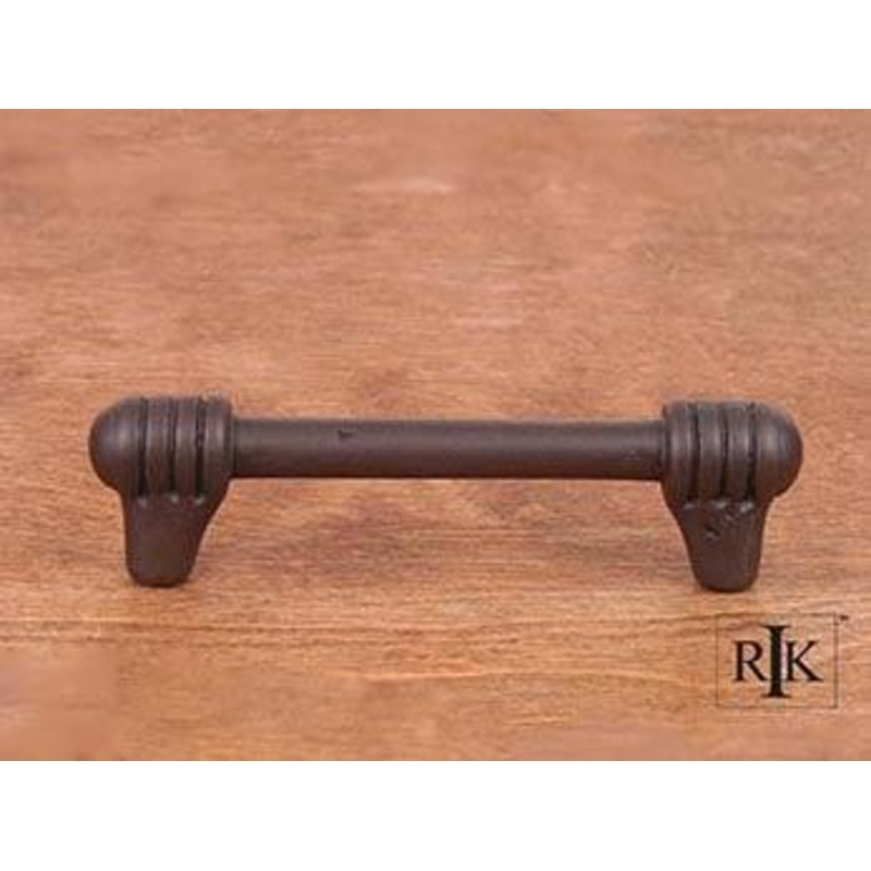 Distressed Rod with Swirl Ends Pull 3 1/2 – Oil Rubbed Bronze