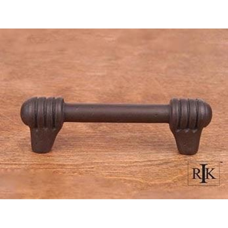 Distressed Rod with Swirl Ends Pull 3 – Oil Rubbed Bronze