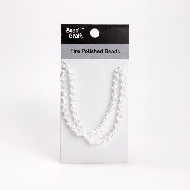 Fire Polished Beads Clear Crystal 6/8mm-1 1 String