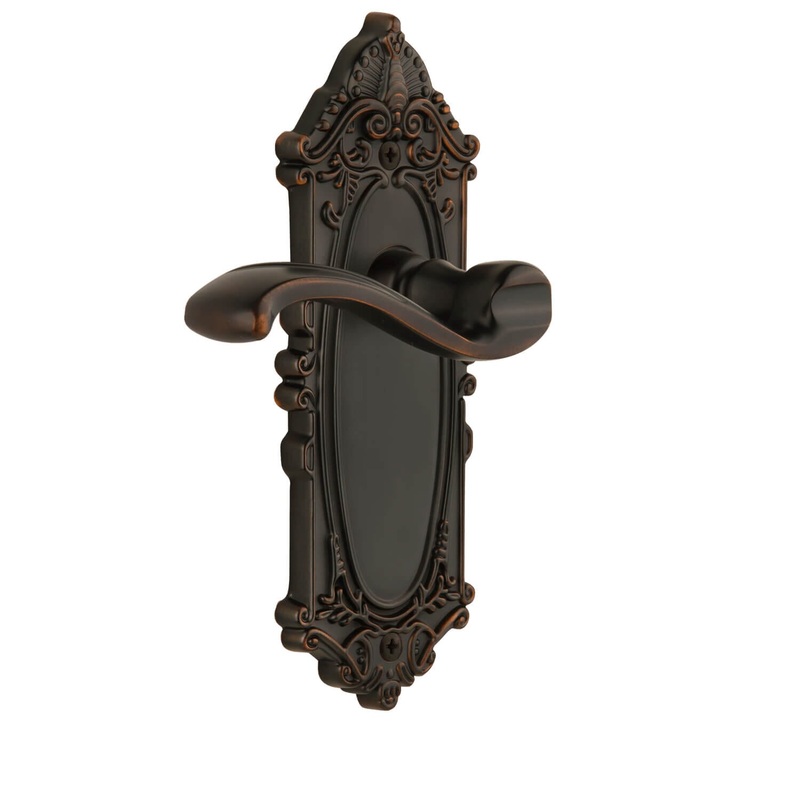 Grande Victorian Long Plate with Portofino Lever in Timeless Bronze
