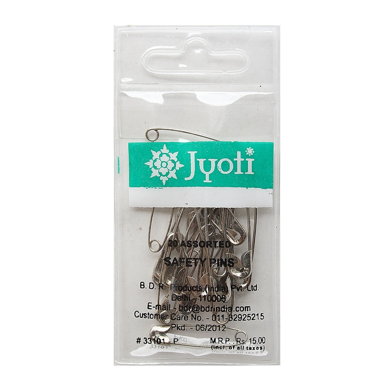 Safety Pins Asst 20Pcs Pouch Jyoti