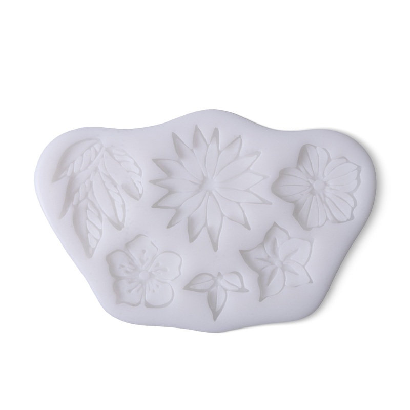 Silicone Mould Flowers & Leaves 10.8 X 6.9 D-1cm 1pc