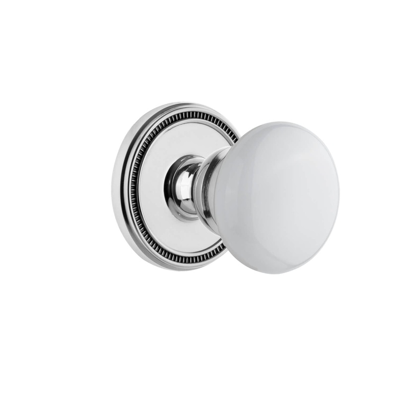 Soleil Rosette with Hyde Park Knob in Bright Chrome