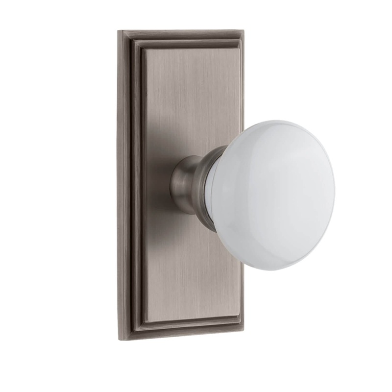 Carr Short Plate with Hyde Park Knob in Antique Pewter