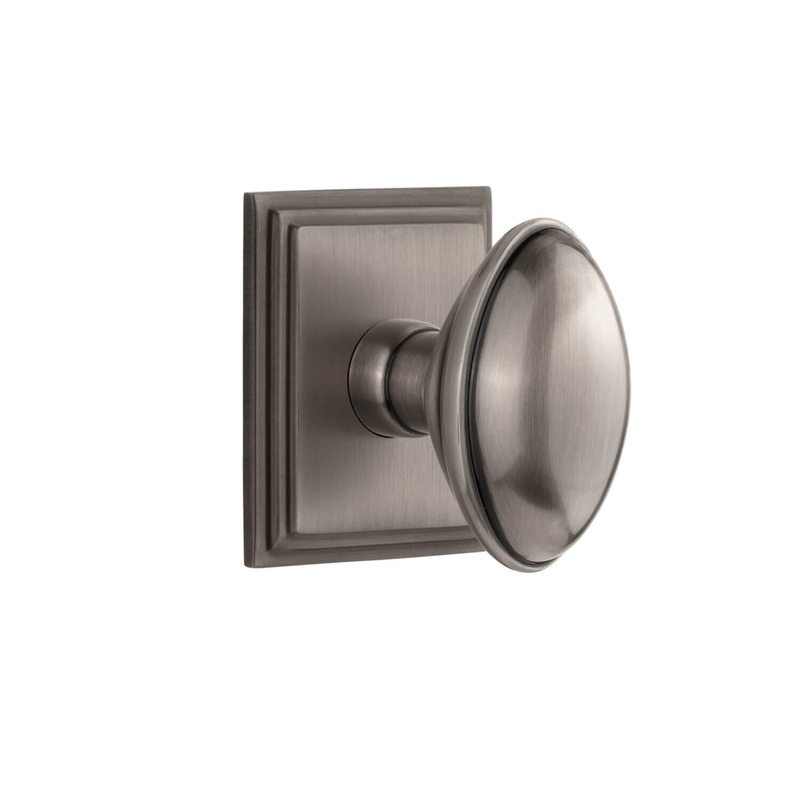Carr Square Rosette with Eden Prairie Knob in Antique Pewter