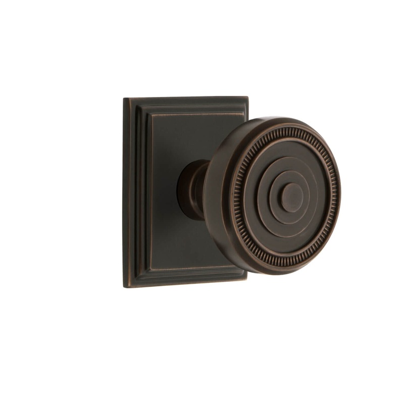 Carr Square Rosette with Soleil Knob in Timeless Bronze