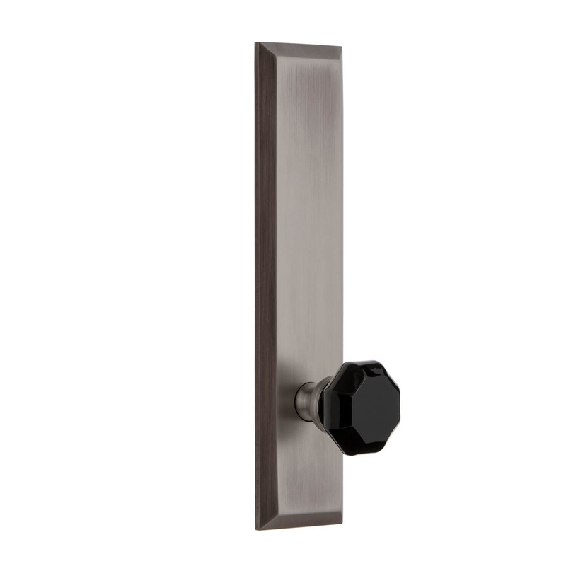 Fifth Avenue Tall Plate with Lyon Knob in Antique Pewter