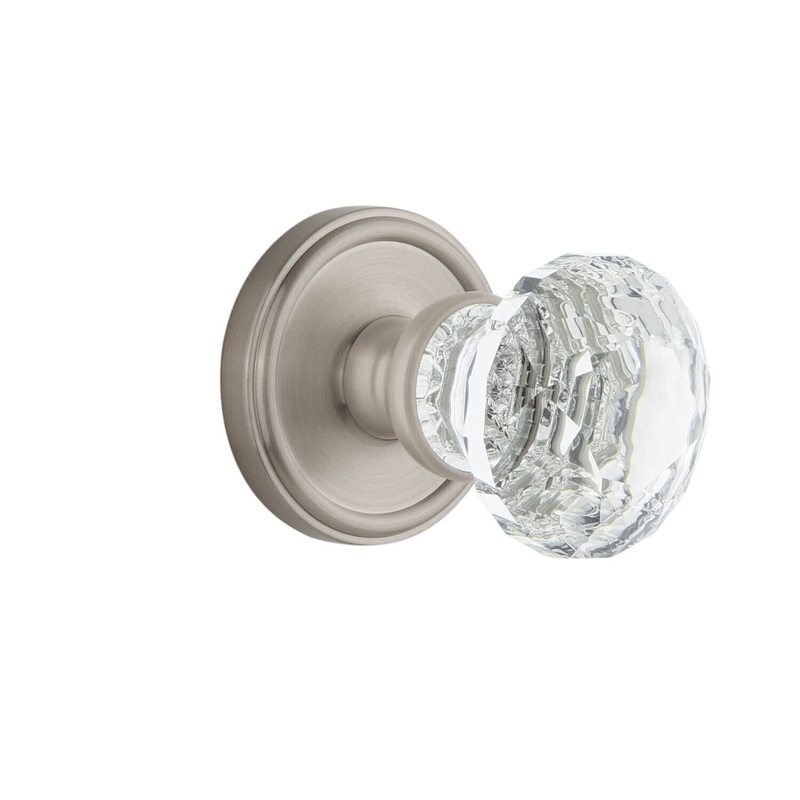 Georgetown Rosette with Brilliant Crystal Knob in Satin Nickel