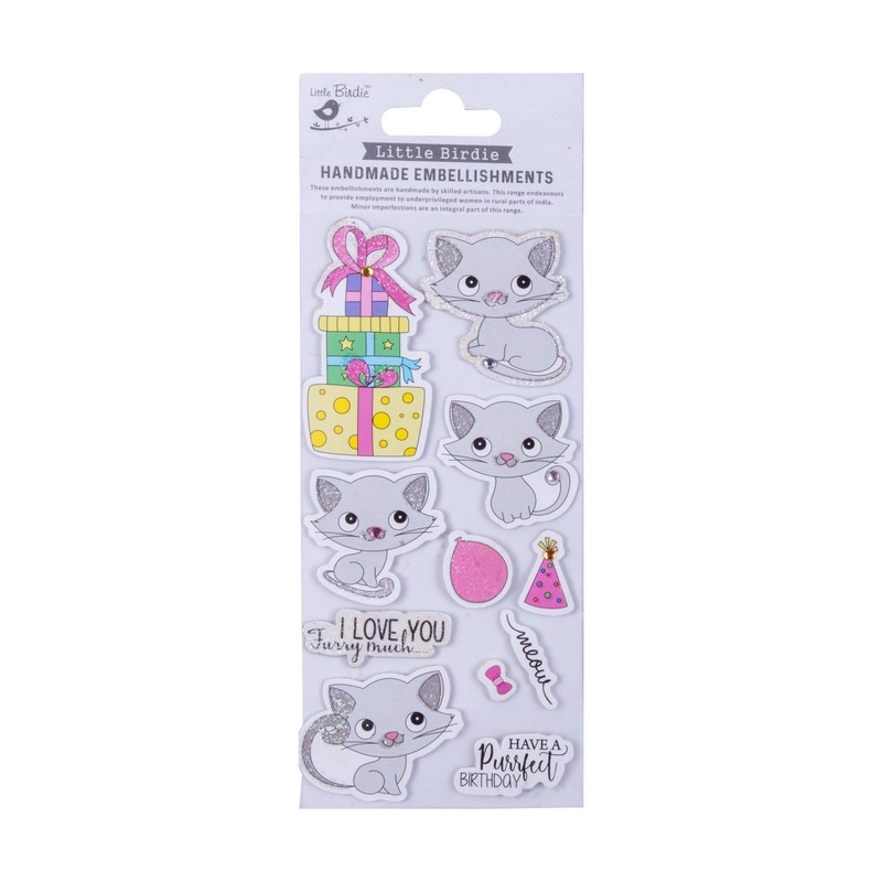 Handmade Self Adhesive Stickers Meow 1pack