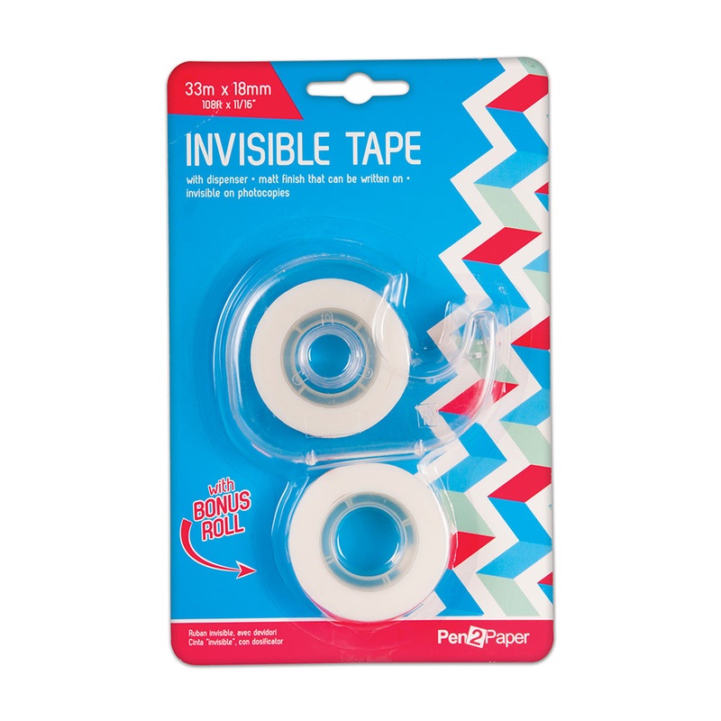 Invisible Tape With Dispenser- 2 Rolls
