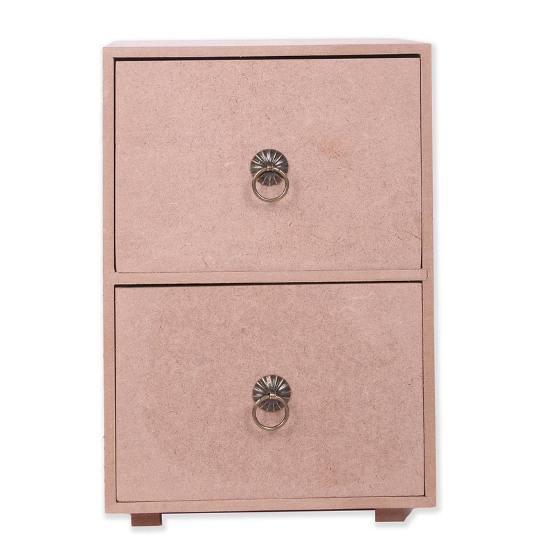 Mdf Chest Of 2Drawers W6.5 X H9.5 X D5.5Inch 5.5Mm Thick 1Pc Lb