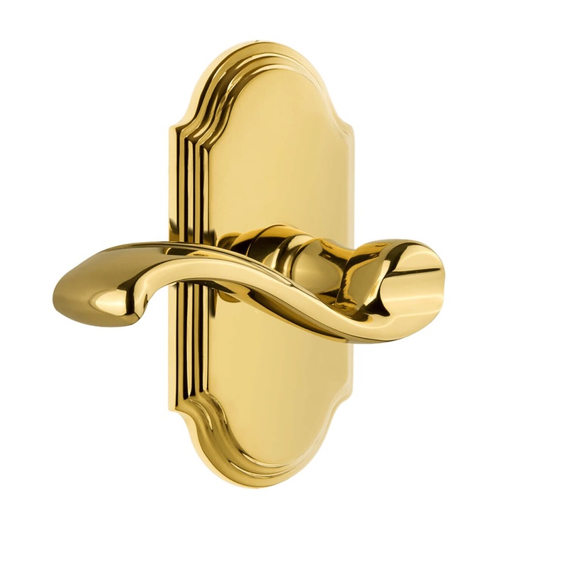 Arc Short Plate with Portofino Lever in Lifetime Brass
