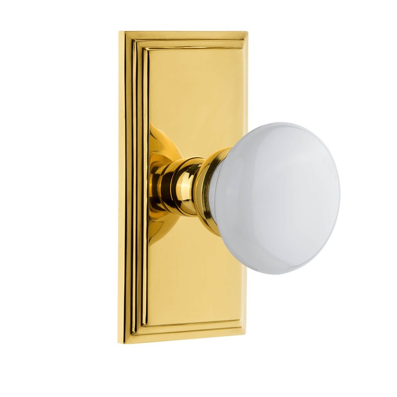 Carr Short Plate with Hyde Park Knob in Lifetime Brass