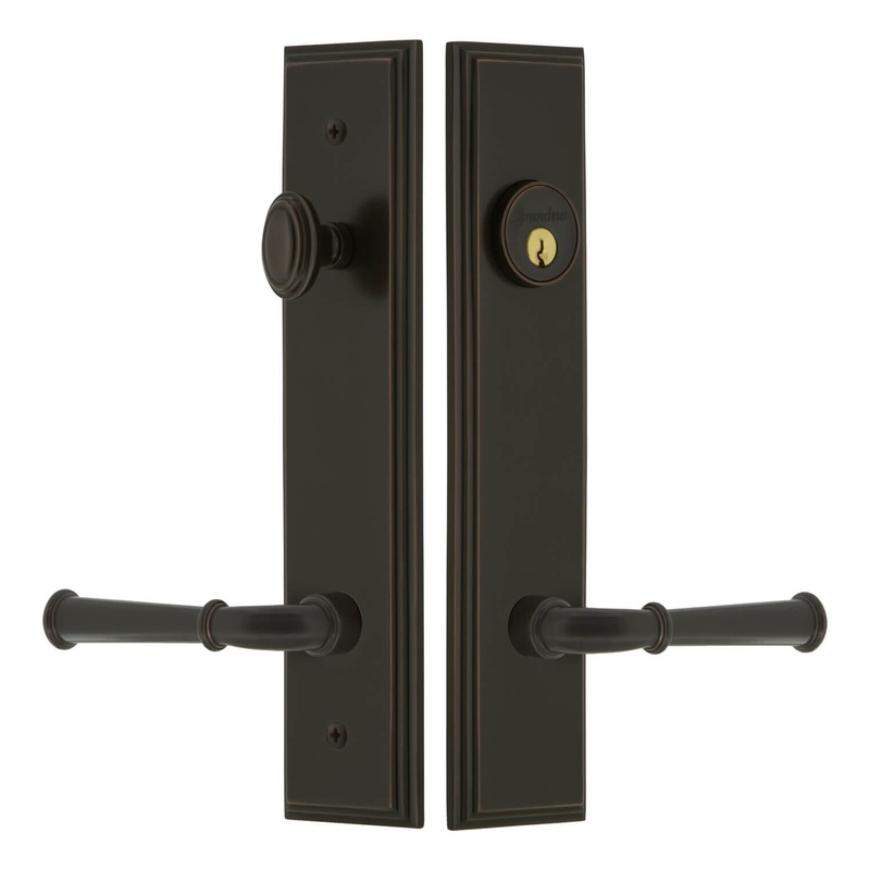 Carr Tall Plate Entry Set with Georgetown Lever in Timeless Bronze