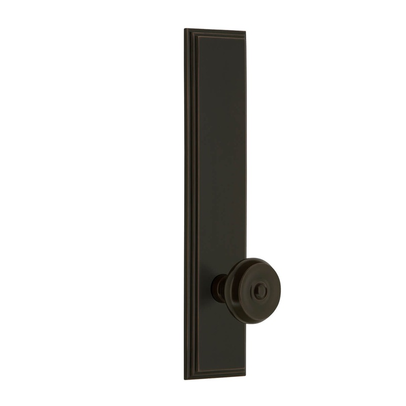 Carr Tall Plate with Bouton Knob in Timeless Bronze