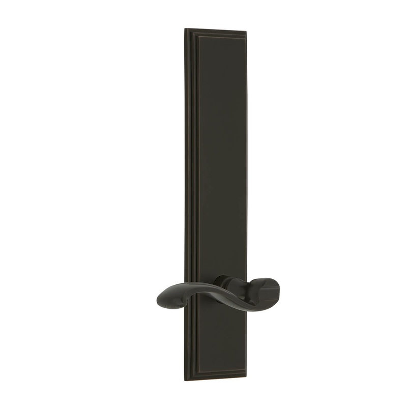 Carr Tall Plate with Portofino Lever in Timeless Bronze