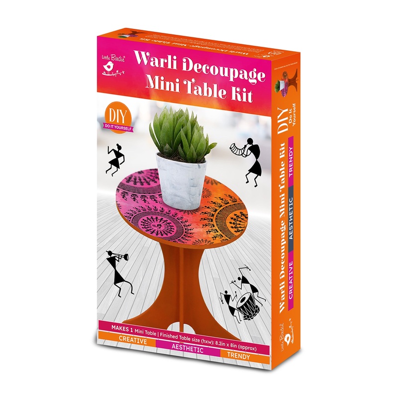 Diy Warli Decoupage Mini Table Kit 1Box Lb