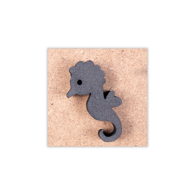 Foam Stamp – Seahorse | 2.2cm x 4.3cm | 10mm Thick (MDF Base 5.5mm thick square 5x5cm ) 1pc