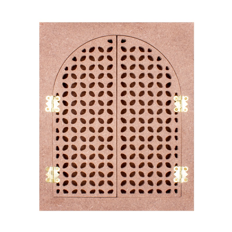 MDF Jharokha with Openable Window Leaf Circle |  11 X 9inch (Approx) | 1pc