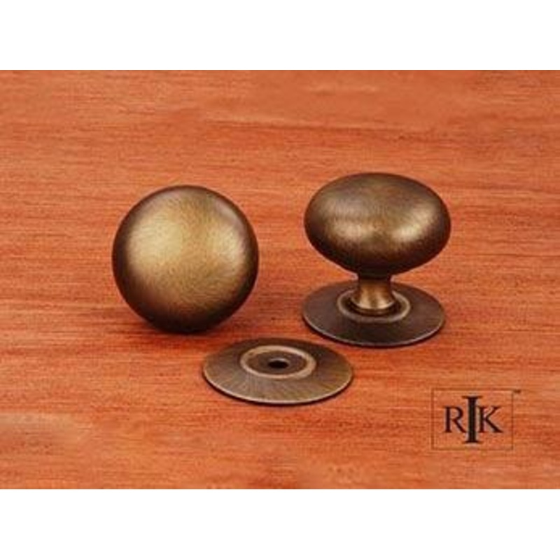 Plain Knob with Detachable Back Plate 1 1/2 (38mm) – Antique English