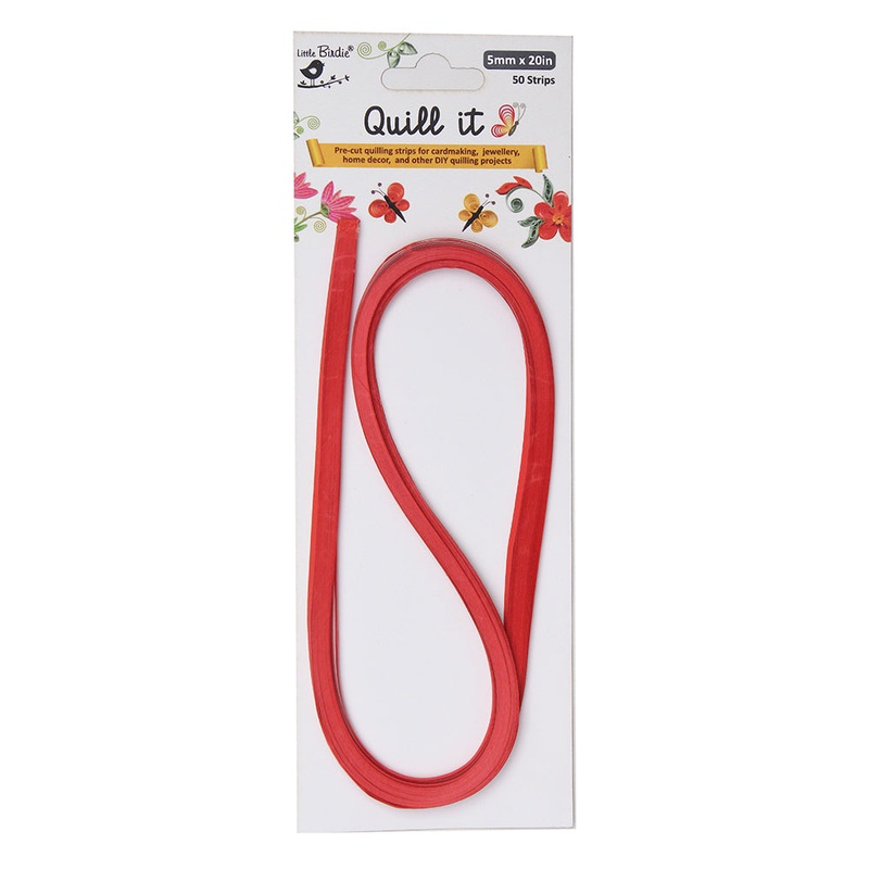 Premium Qulling Extra Long 21Inch X 5Mm Red 50Strips