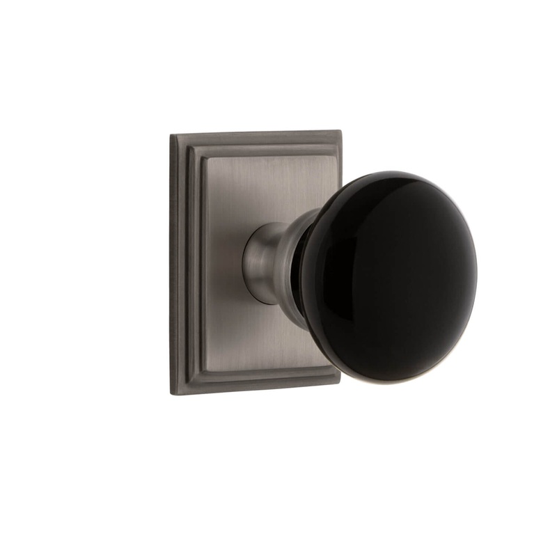 Carr Square Rosette with Coventry Knob in Antique Pewter