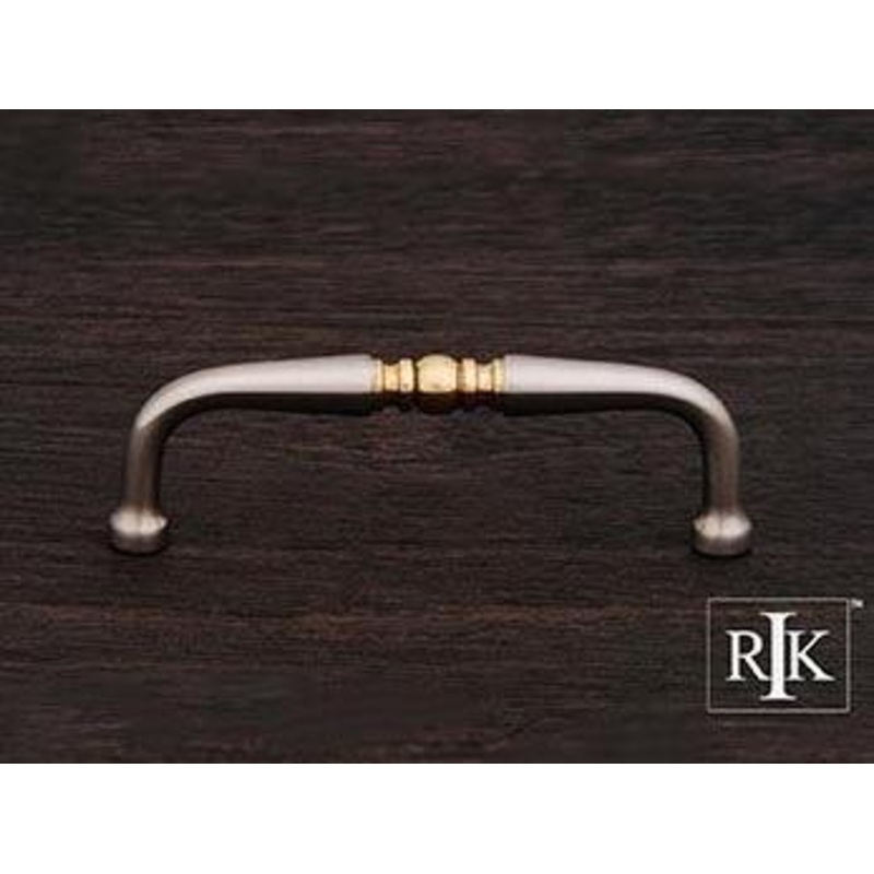 Decorative Curved Pull 3 1/2 – Pewter & Brass