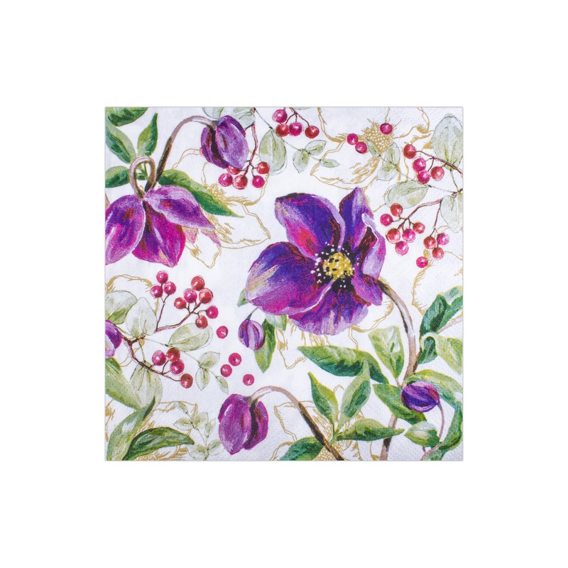 Decoupage Napkin Clematis Blossom 13in x 13in 3 Ply 1pc