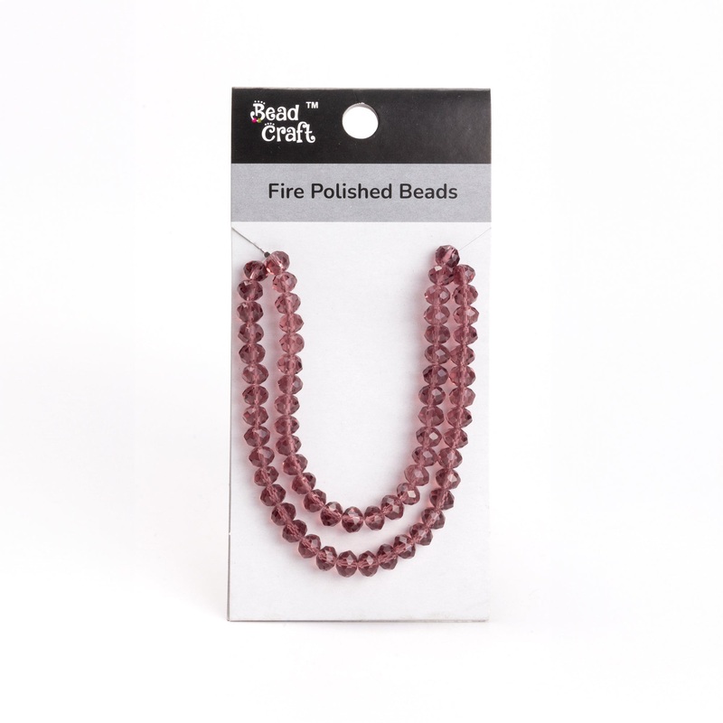 Fire Polished Beads Amethyst Crystal 8mm 1 String