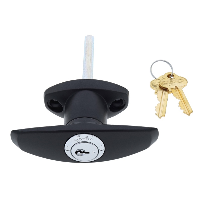 Lenlok T Handle, Front Fixing,  75MM Shaft, C4 Keyed to Differ , , Black