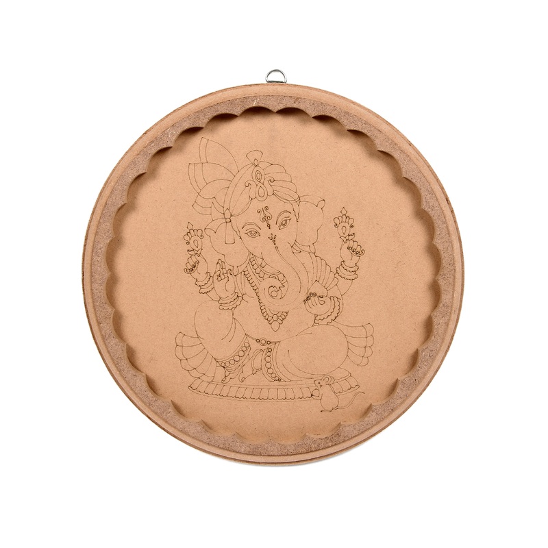 Mdf Pre Marked Charming Ganesha With D Ring Hanging Hook 6Inch Dia 1Pc Lb
