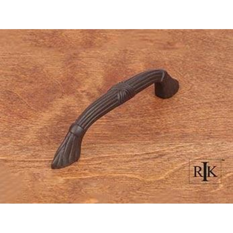 Ornate Bow Pull with Lines and Crosses 3 – Oil Rubbed Bronze