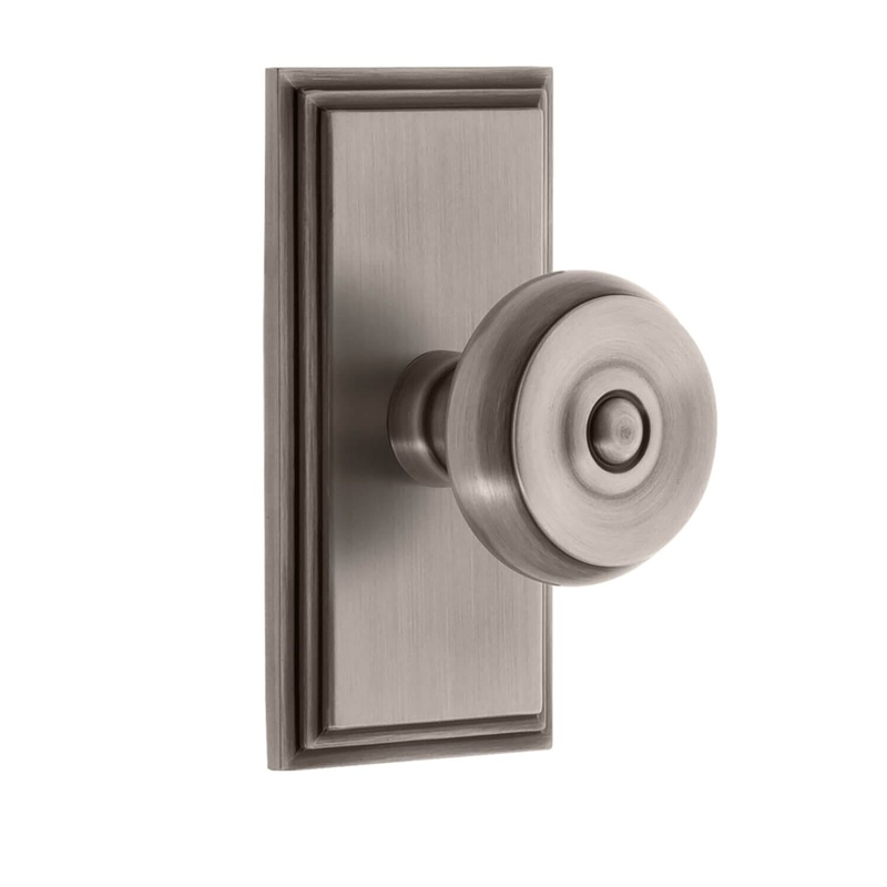 Carr Short Plate with Bouton Knob in Antique Pewter