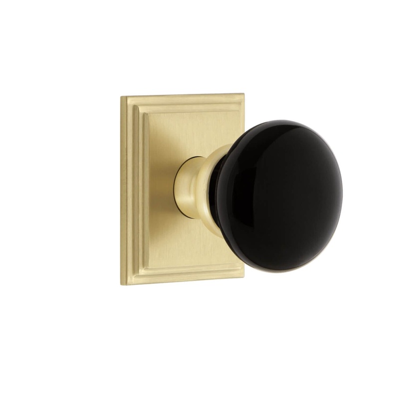 Carr Square Rosette with Coventry Knob in Satin Brass