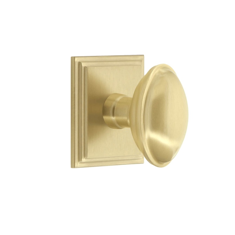 Carr Square Rosette with Eden Prairie Knob in Satin Brass