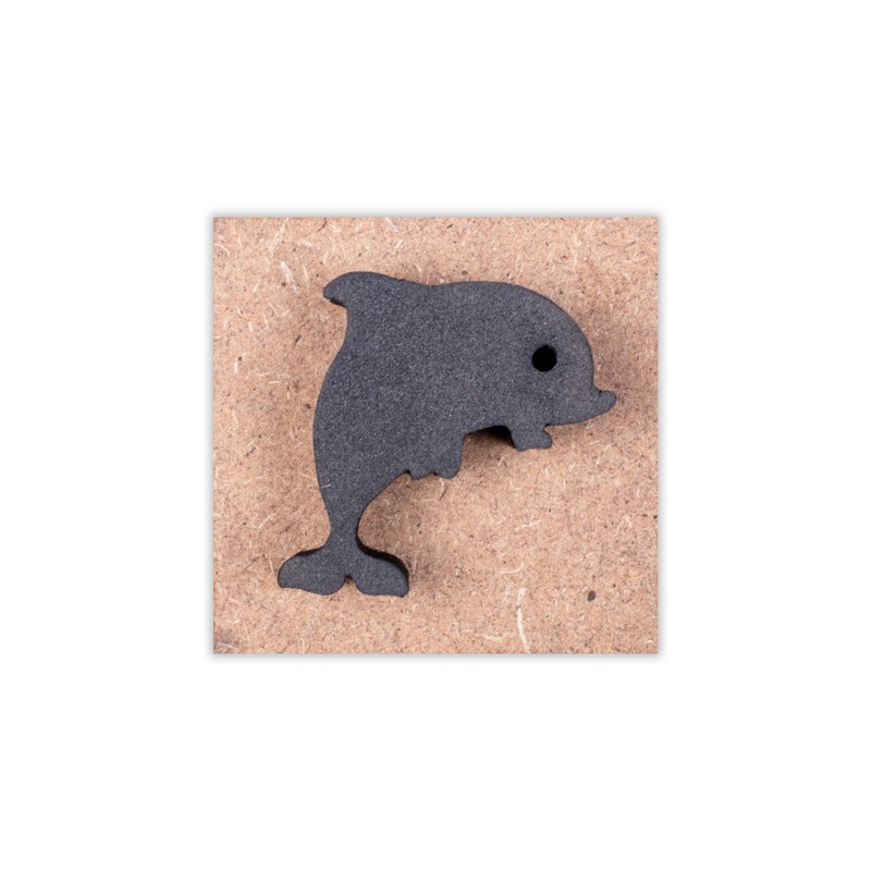 Foam Stamp – Dolphin, 3.8cm x 3.5cm, 10mm Thick (MDF Base 5.5mm thick square 5x5cm ) 1pc