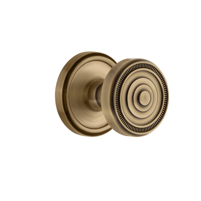 Georgetown Rosette with Soleil Knob in Vintage Brass