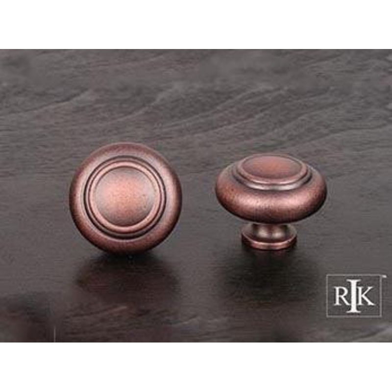 Large Double Ringed Knob 1 1/2 (38mm) – Distressed Copper