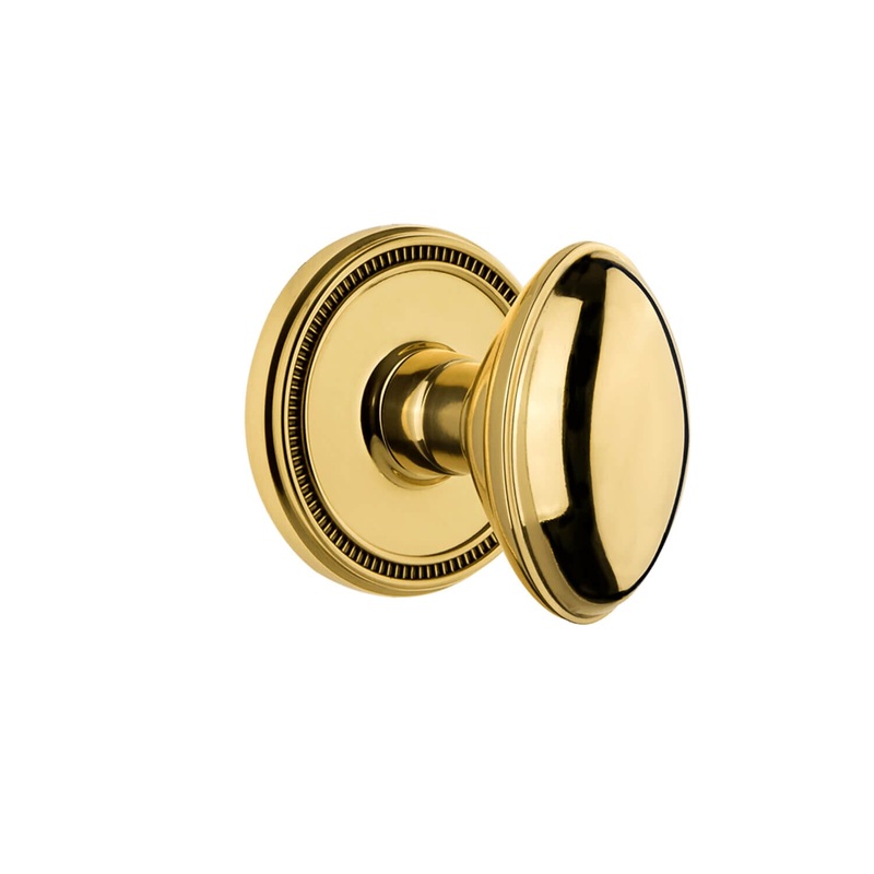Soleil Rosette with Eden Prairie Knob in Polished Brass