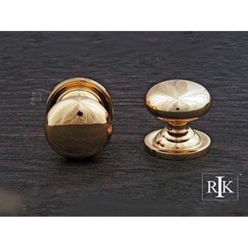 Solid Plain Knob with Backplate 1 1/4 (32mm) – Polished Brass