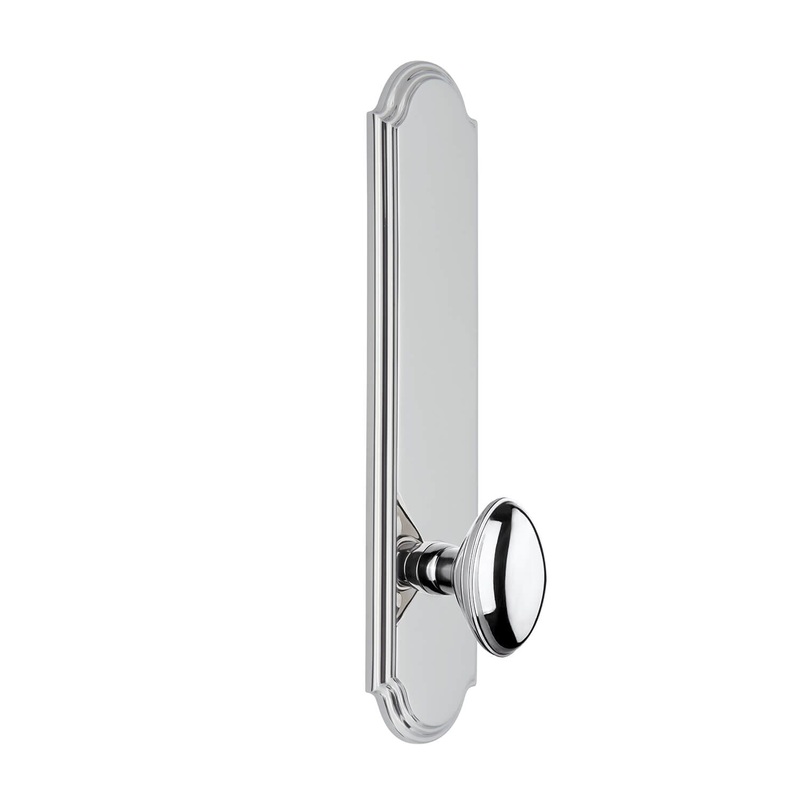 Arc Tall Plate with Eden Prairie Knob in Bright Chrome
