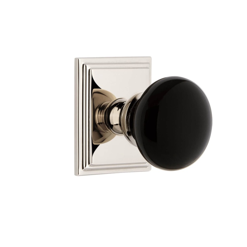 Carr Square Rosette with Coventry Knob in Polished Nickel