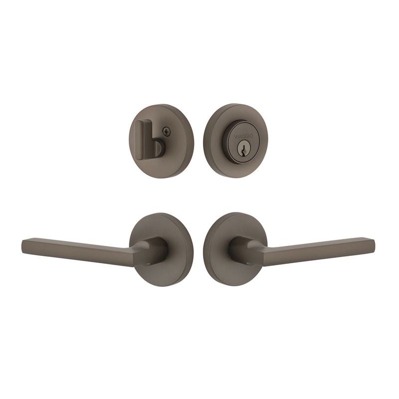 Circolo Rosette Entry Set with Milano Lever in Titanium Gray