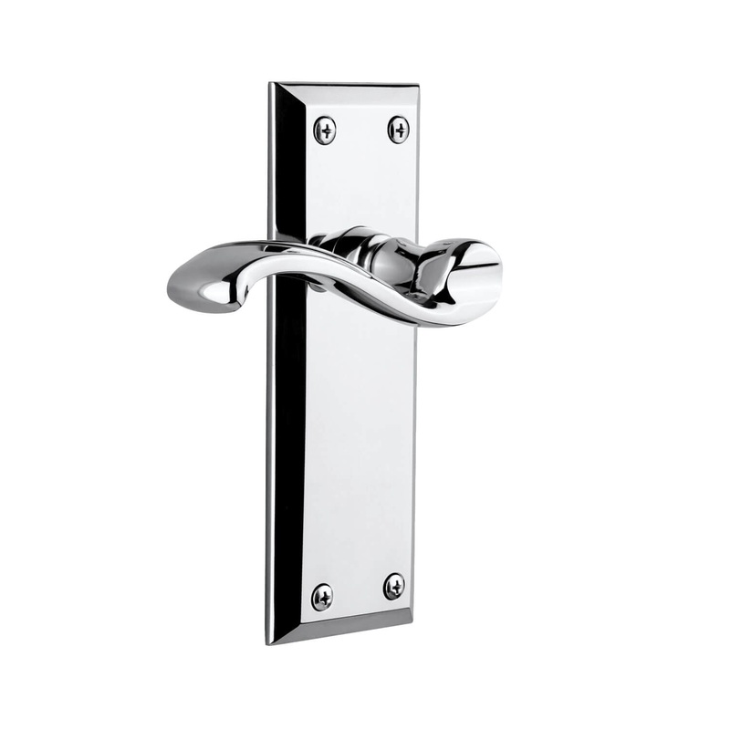 Fifth Avenue Long Plate with Portofino Lever in Bright Chrome