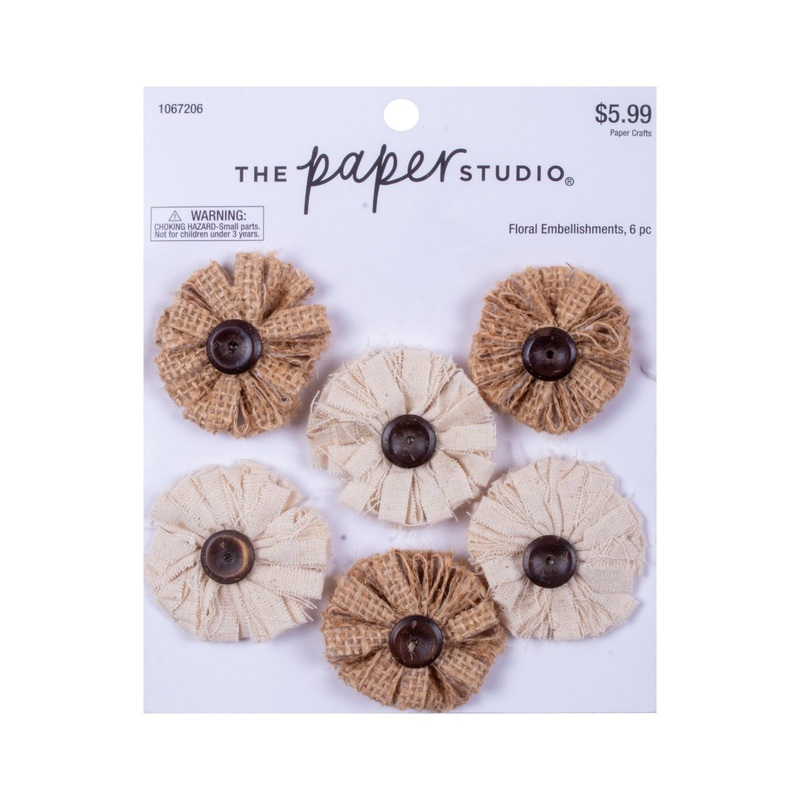 Handmade Burlap & Canvas Flower 1pack