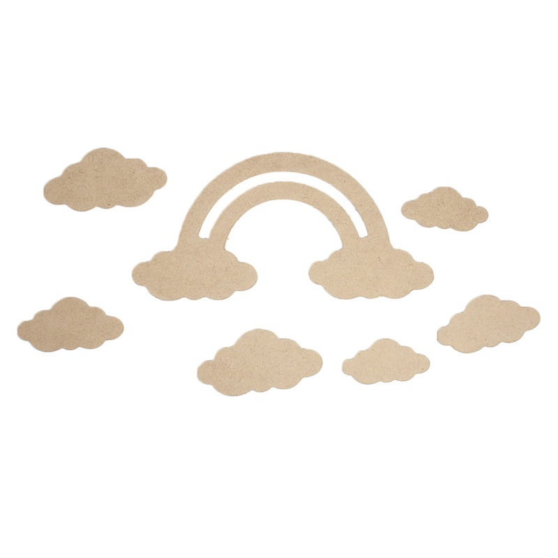 Mdf Rainbow Cloud W6.7 X H3.2Inch 5.5Mm Thick 7Pc Lb