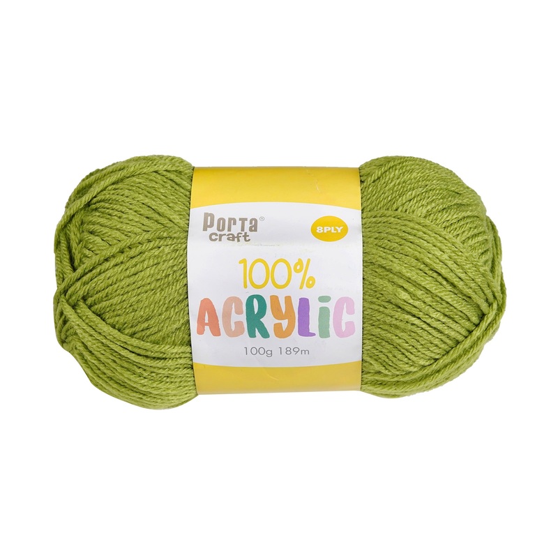Porta Craft Acrylic Yarn 100% 100Gm 189M 8Ply Tree Frog