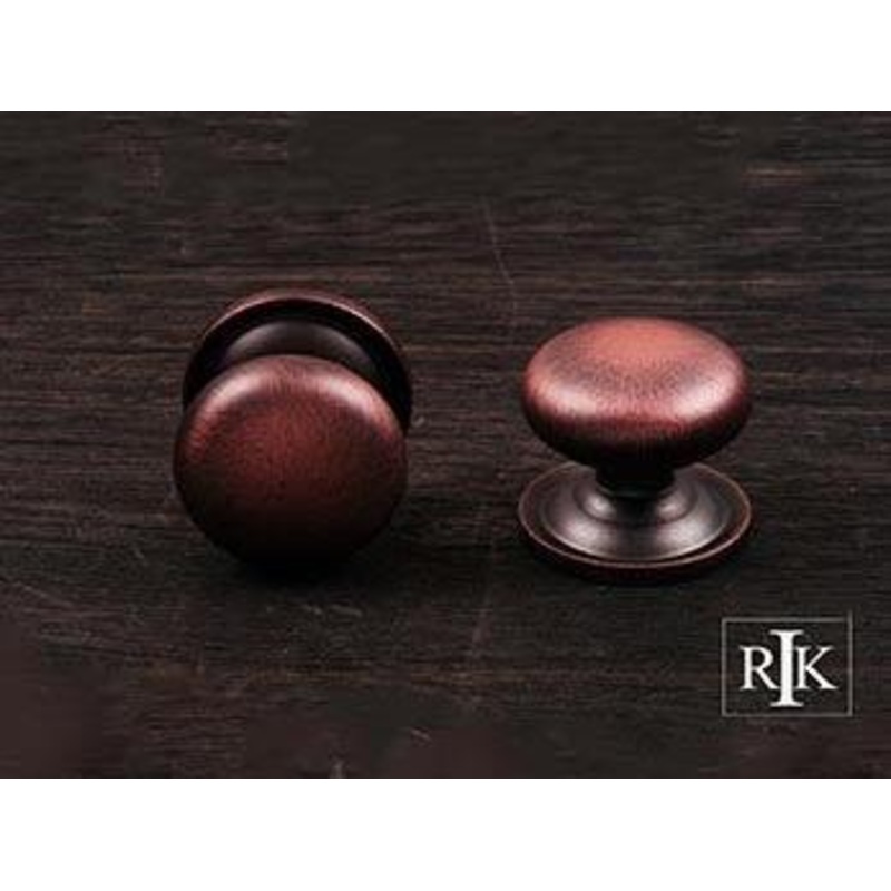 Solid Plain Knob with Backplate 1 1/4 (32mm) – Distressed Copper