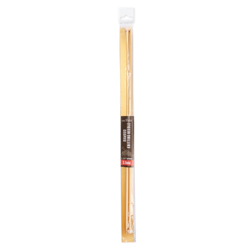 Bamboo Knitting Needles Natural 3.5mm X 35cm 2pc